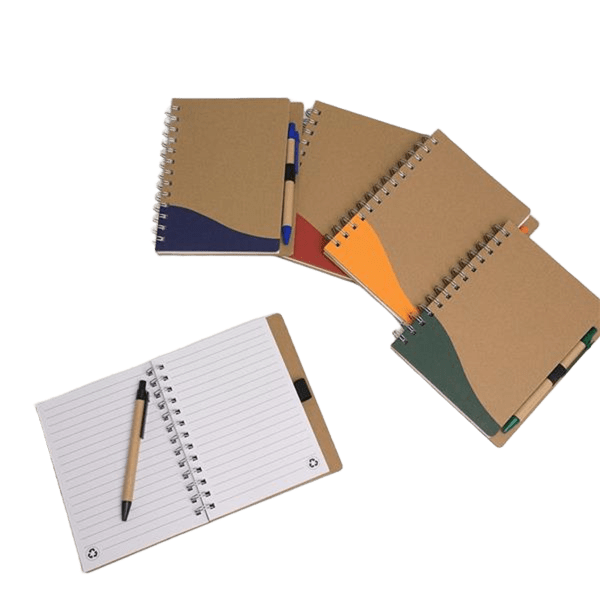 Bloco de Anotações  em papelão com Caneta