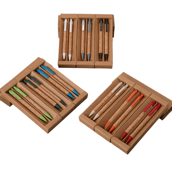 Kit Ecológico Caneta e Lapiseira Cortiça