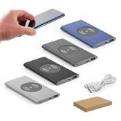 Power bank com carregador wireless em alumínio 100% reciclado e capacidade de 4.000 mAh