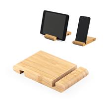 Suporte Para Celular Em Bambu Com 2 Canaletas