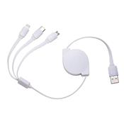Cabo USB Retrátil 3 em 1