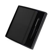 Kit escritório contendo, caderno A5 com elástico e Caneta Metálica