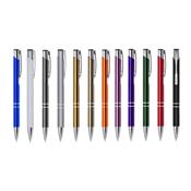 Caneta metal inteira colorida 2 argolas