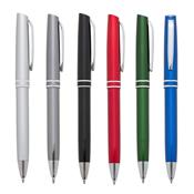 Caneta semi-metal inteira colorida com detalhes prata diferenciada