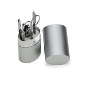 Kit Manicure 4 Peças em Estojo Oval de Alumínio