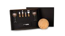 Kit Queijo E Vinho Com Abridor Saca Rolhas