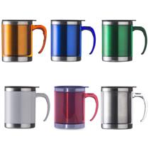 Caneca acrílica 400ml com detalhe oval no pegador