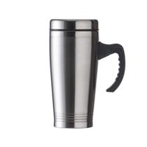 Caneca inox de 450ml, pegador de plástico e parte interna em inox