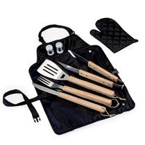 Kit Churrasco 8 Peças, avental em nylon com botões