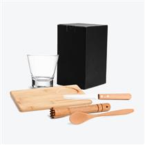 Kit Para Caipirinha Em Bambu Com Tábua E Socador